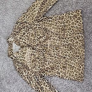 Chico's Animal Print Jacket Size 1 (8/10) Medium Leopard